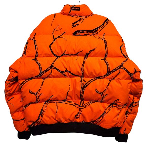 GAMEHIDE Jacket Mens XL Orange Black Camo Puffer Down Full Zip Hunting Outdoor - Picture 9 of 12